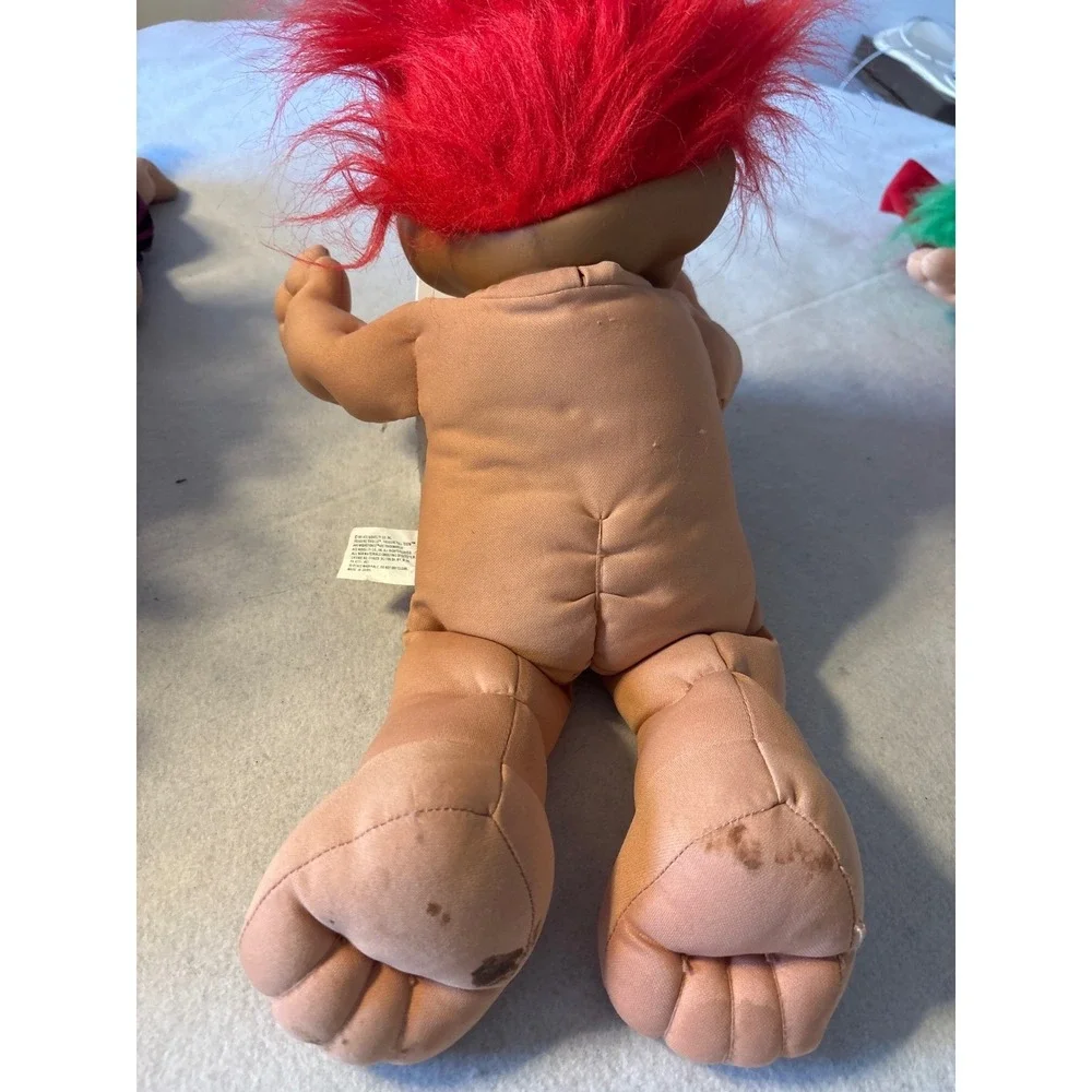 1991 Ace Novelty Treasure Trolls Doll Red Hair Big Eyes Gem Belly